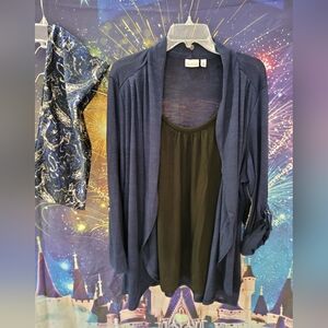 Kim Rogers Navy Lightweight Attached Blouse